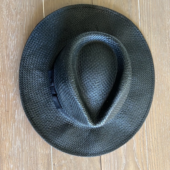 Ace of something black straw fedora hat M - Picture 3 of 11